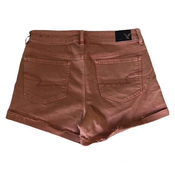 BOGO American Eagle light pink mauve dusty rose denim hi rise shortie shorts - Picture 5 of 8